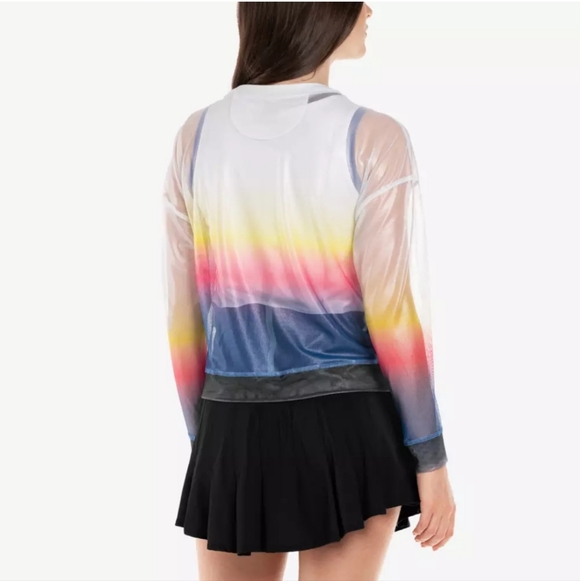 Lucky in Love Neon Light Ombre Mesh Long Sleeve Pullover Top  Size Medium - Picture 3 of 11